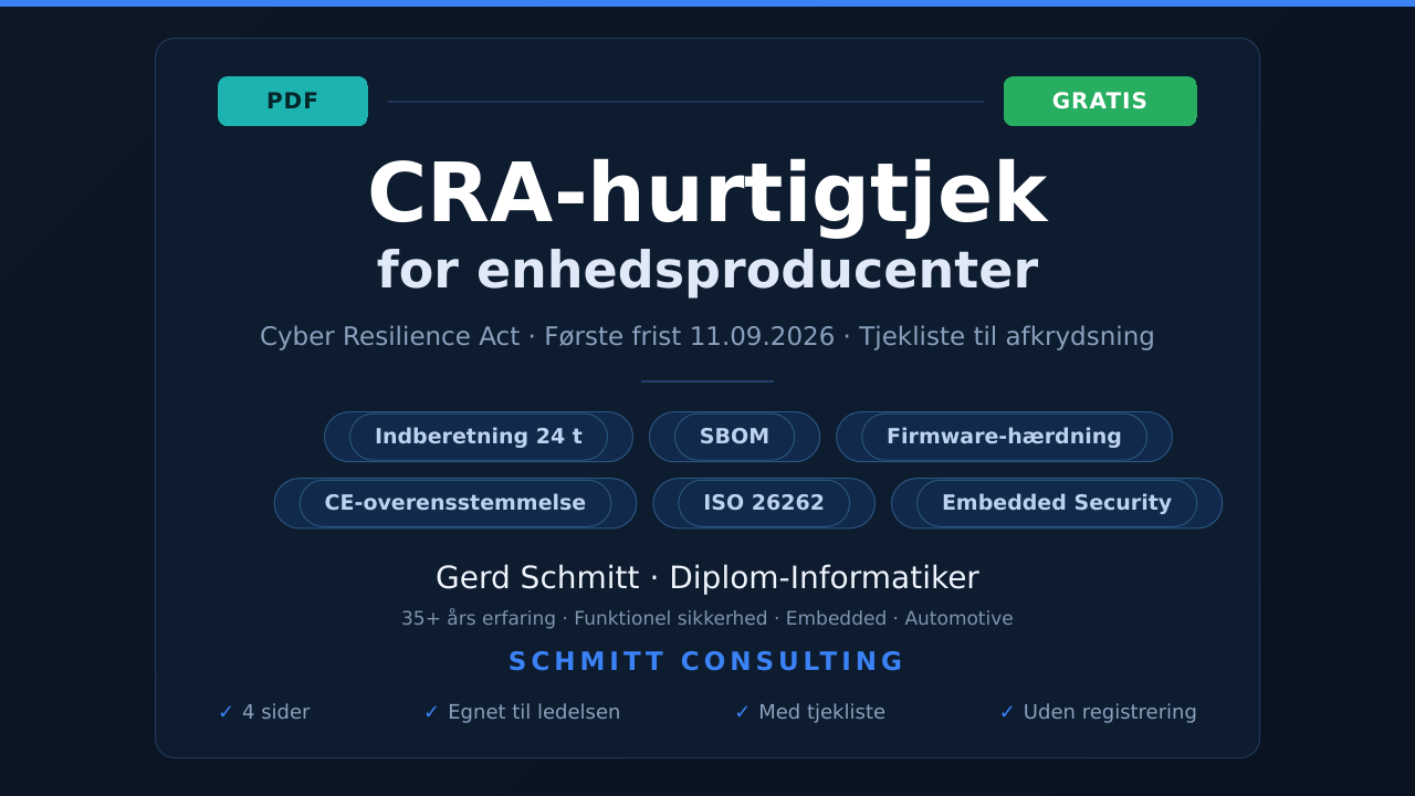 CRA-hurtigtjek for enhedsproducenter