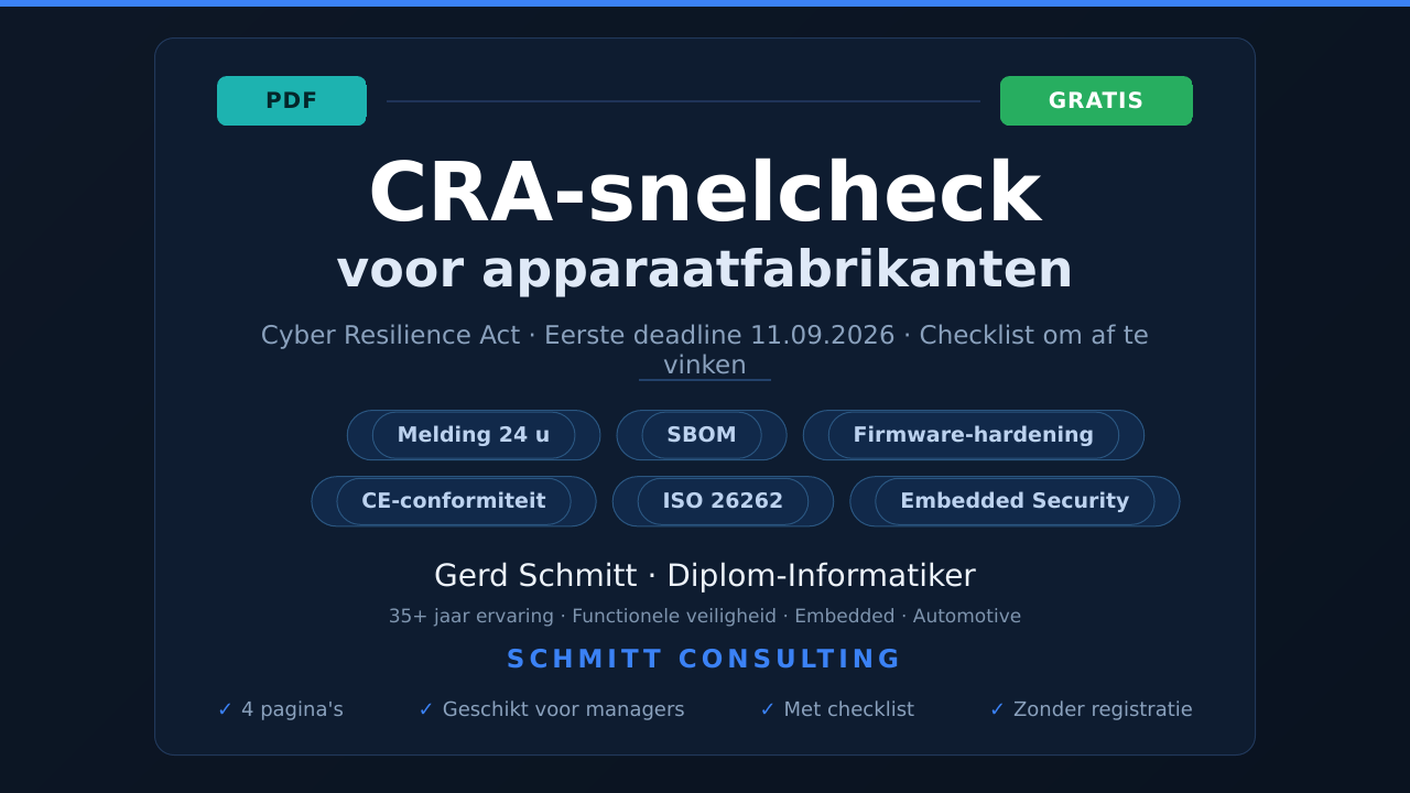 CRA-snelcheck voor apparaatfabrikanten