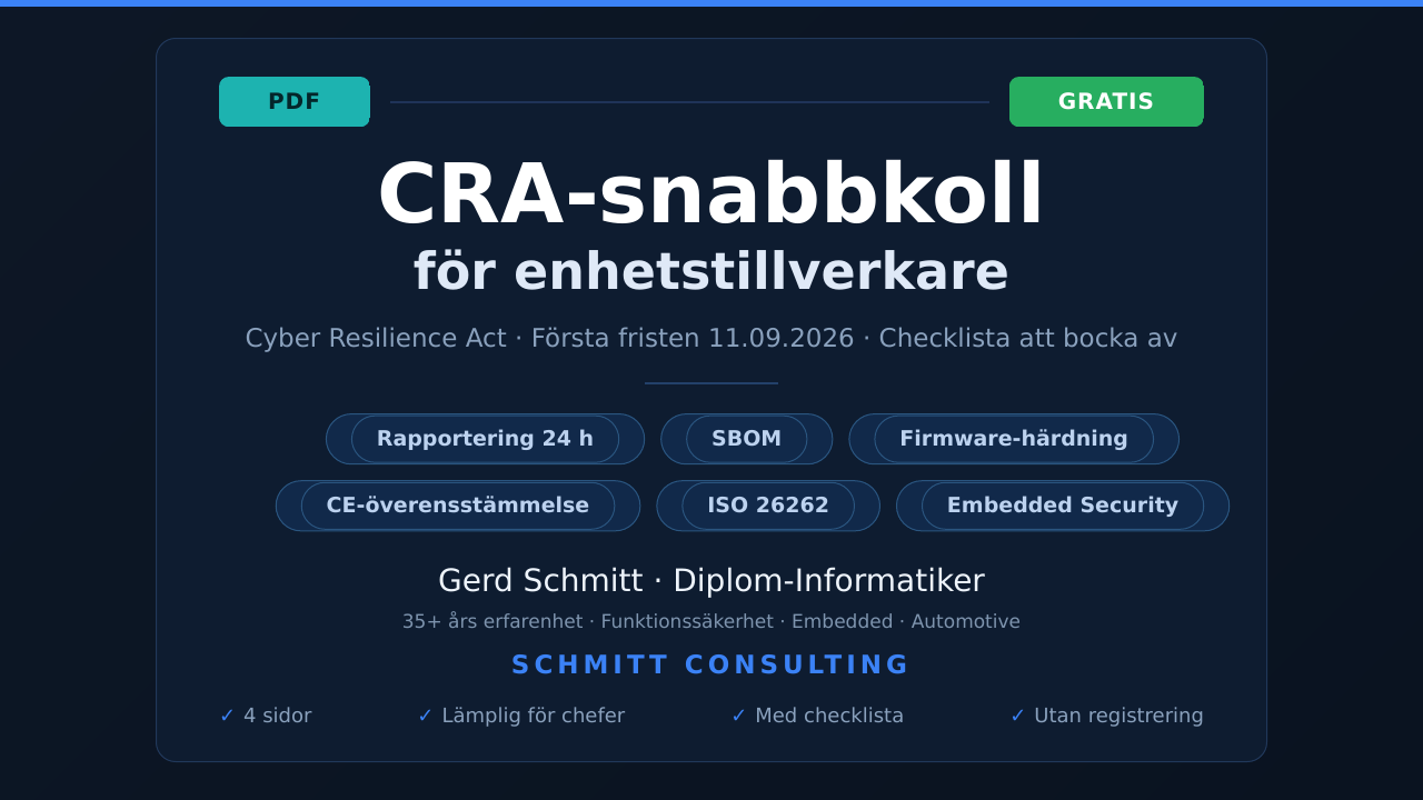 CRA-snabbkoll för enhetstillverkare